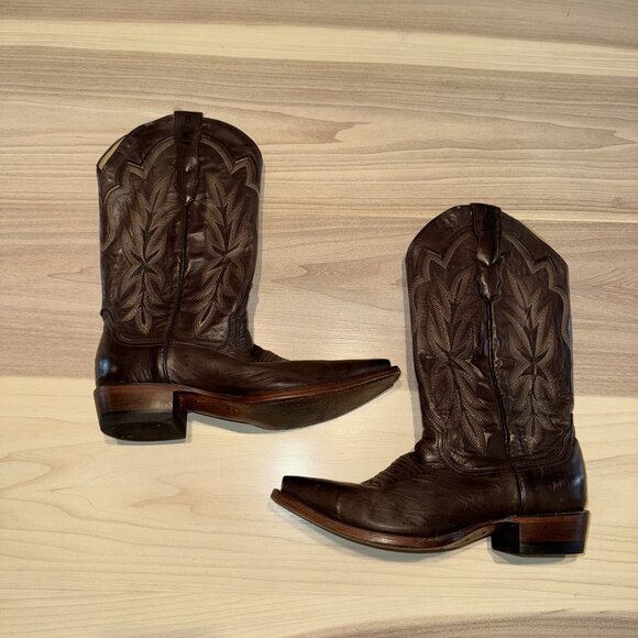 Stetson Casey BRown Leather Embroidered Snip Toe Western Boots Women's 8.5 - Picture 4 of 11